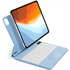 GENERICO - FUNDA CON TECLADO + TOUCHPAD IPAD AIR 11 2024 CELESTE