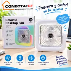 GENERICO - Ventilador con bateria recargable COLORFUL DESKTOP FAN