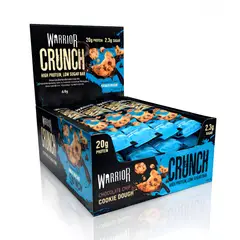WARRIOR - Barra Proteína Crunch 64 grs caja 12 unidades - Chocolate Chip Cookie Dough