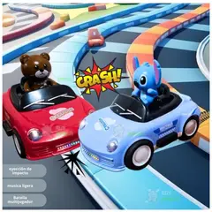 GENERICO - Carritos Chocones con Control Remoto para Niños Juego de 2 Personas Musical + Bota Humo