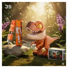 GENERICO - DINO 5 EN 1 ROJO + LAPICERO PARA NIÑOS DISEÑO TRANSFORMERS