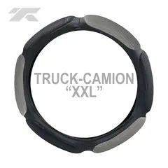 GENERICO - Cubre Volante Truck Camión XXL Negro Gris