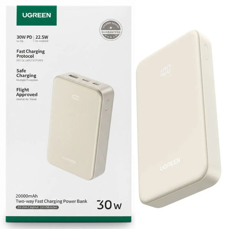 Power Bank PB531 20000 Mah Carga Rápida Bidireccional de 30W Beige