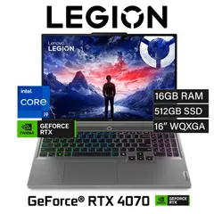 LENOVO - LAPTOP LEGION 5 16IRX9 INTEL CORE I9 14900HX RTX4070 8GB SSD 512GB RAM 16GB 16" WQXGA