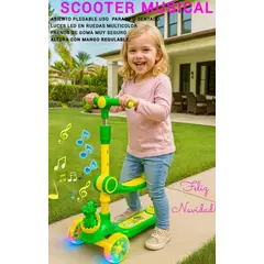 GENERICO - SCOOTER PRO MUSICAL LUCES ASIENTO DUAL PLEGABLE REGULABLE RUEDAS GOMA REFORZADO 6 EN 1 PREMIUM
