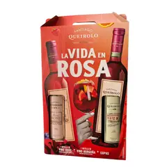 GENERICO - PACK QUEIROLO BORGOÑA 750 ML + QUEIROLO ROSÉ 750 ML + COPAS
