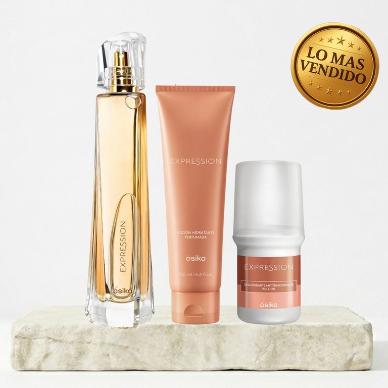 EXPRESSION PERFUME FEMENINO 50 ML + LOCION PERFUMADA + DEO ROLL ON