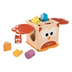 GENERICO - Cubo de Actividades Lechuza de Madera - Encaje y Clasificación