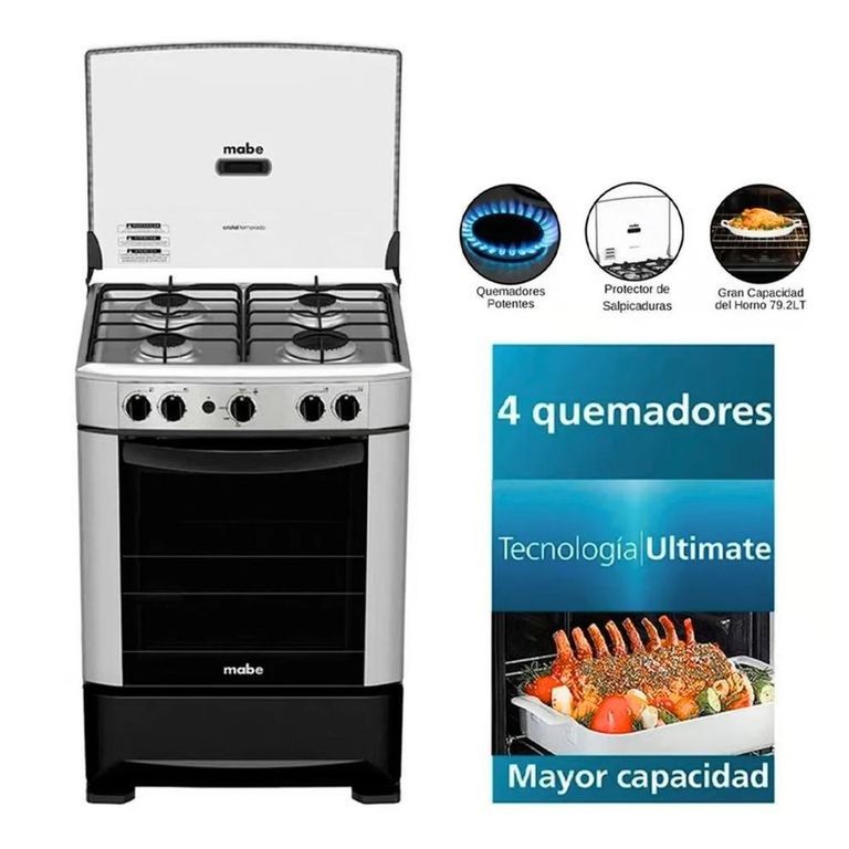 COCINA CMP6014AG1 4 QUEMADORES SILVER