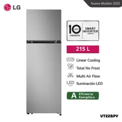 LG - REFRIGERADORA 215 L TOP FREEZER PLATEADO - VT22BPY