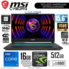 MSI - Laptop Cyborg A13VE-218US Intel Core i7-13620H 16GB RAM 512GB SSD RTX4050-6GB 15.6" Pulg. FHD WIND11