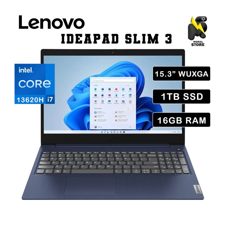 LAPTOP IDEAPAD SLIM 3 15IRH10 / INTEL CORE I7 -13620H /16 GB RAM /1 TB SSD/15.3 WUXGA