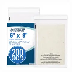 GENERICO - 200 Bolsas Autosellables de Polietileno 6x9 Pulgadas con Advertencia de Asfixia - Con Cinta Adhesiva
