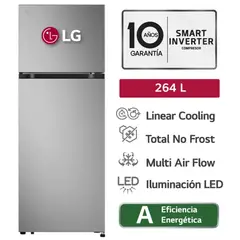 LG - Refrigeradora VT26BPY 264L Linear Cooling Top Freezer Plateada