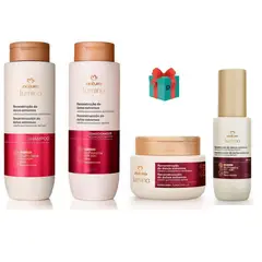 NATURA - Shampoo Acondicionador mascara y serum cabello quimicamente dañado lumina