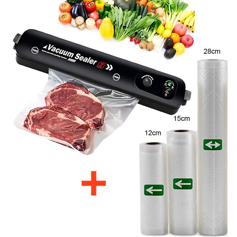 Maquina Selladora Envasadora al Vacío Automática Machine Vacuum + 3 rollos de bolsas al vacio