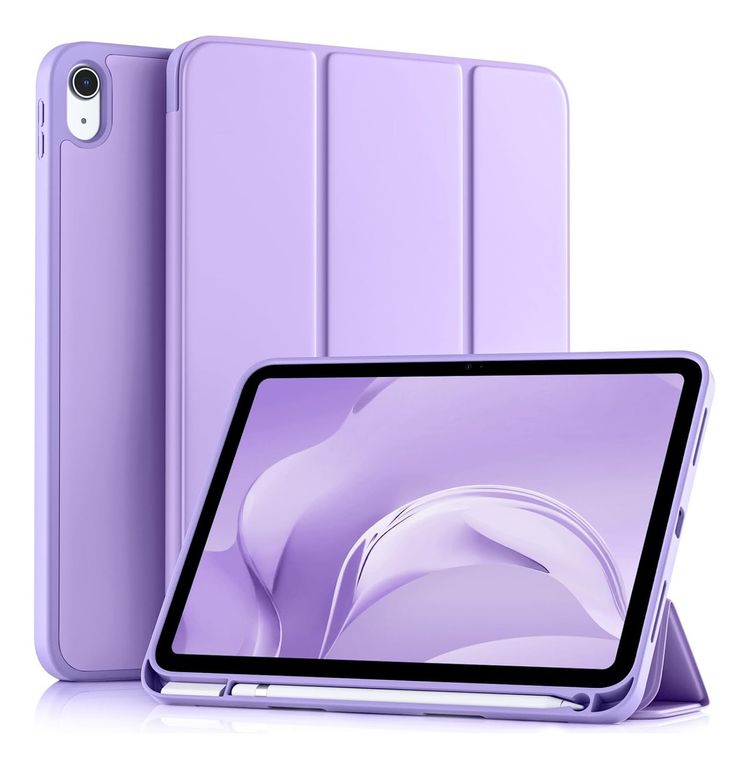 Funda para iPad A16 Lila 11 pulgadas Generación 2025 con Soporte para Lápiz TPU