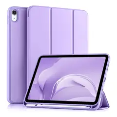GENERICO - Funda para iPad A16 Lila 11 pulgadas Generación 2025 con Soporte para Lápiz TPU