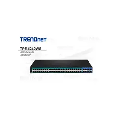 TRENDNET - Switch Gigabit de 52 puertos PoE+ TPE-5240WS alto rendimiento y gestió