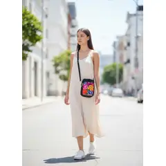 LIMA & FLOR - Bolso bordado de flores o Crossbody Morral de mujer marca MAKY ATELIER