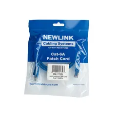 NEWLINK - Cable de Red Cat6A 3 Pies Azul - Alta Velocidad Conectividad Estable y