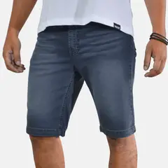 YONISTERS CLOTHING - Short Jean Regular Fit Hombre Casual Gris Semipitillo Stretch