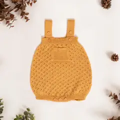 RIKURIY - Enterizo tejido mostaza Rikury