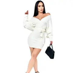 GENERICO - Vestido Murcielago Ml Incluye Lazo Para Amarrar Tic-22 Color Blanco