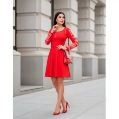 LIMA & FLOR - Vestido corte princesa semi campana con bordado