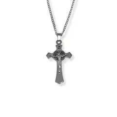 SANTORAL - Collar Cruz San Benito - Acero
