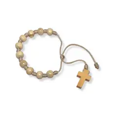 SANTORAL - Pulsera Denario Cruz - Madera