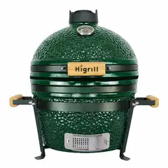 HIGRILL - Kamado 16 Verde Stone Clásico Para Sobre-Mesada Con Soporte - Funda - Herramientas