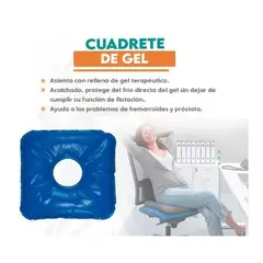 GENERICO - Cojin Cuadrete de gel terapéutico antiescaras 42x42