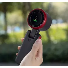 GENERICO - Ventilador Portátil Con Cuellera Recargable Alta Velocidad Pantalla LED 5 Niveles color negro