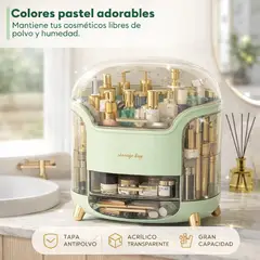 OEM - Organizador de Maquillaje Acrílico con Tapa Antipolvo y Cajón para Cosméticos Tocador