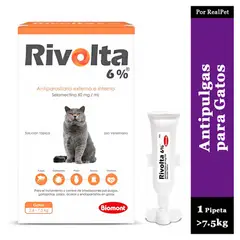 RIVOLTA - Pipeta Antiparasitario Antipulga Gato 2.6 a 7.5 kg