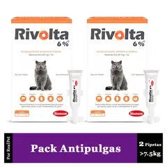 RIVOLTA - Pack x2 Pipeta Antiparasitario Antipulga 2.6 a 7.5kg