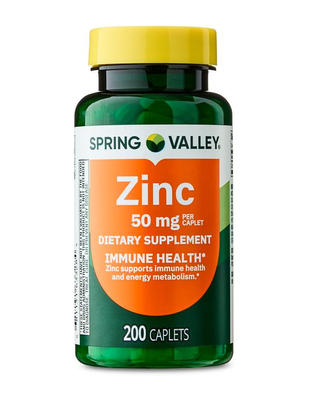 Zinc 50 mg Suplemento Sin sabor 200 tabletas