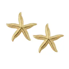 GENERICO - Aretes Mujer Estrella De Mar Acero Dorado Verano Playa Regalo Mamá
