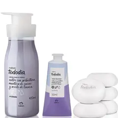 NATURA - Crema hidratran corporal y jabon y crema de manos algodon Tododia