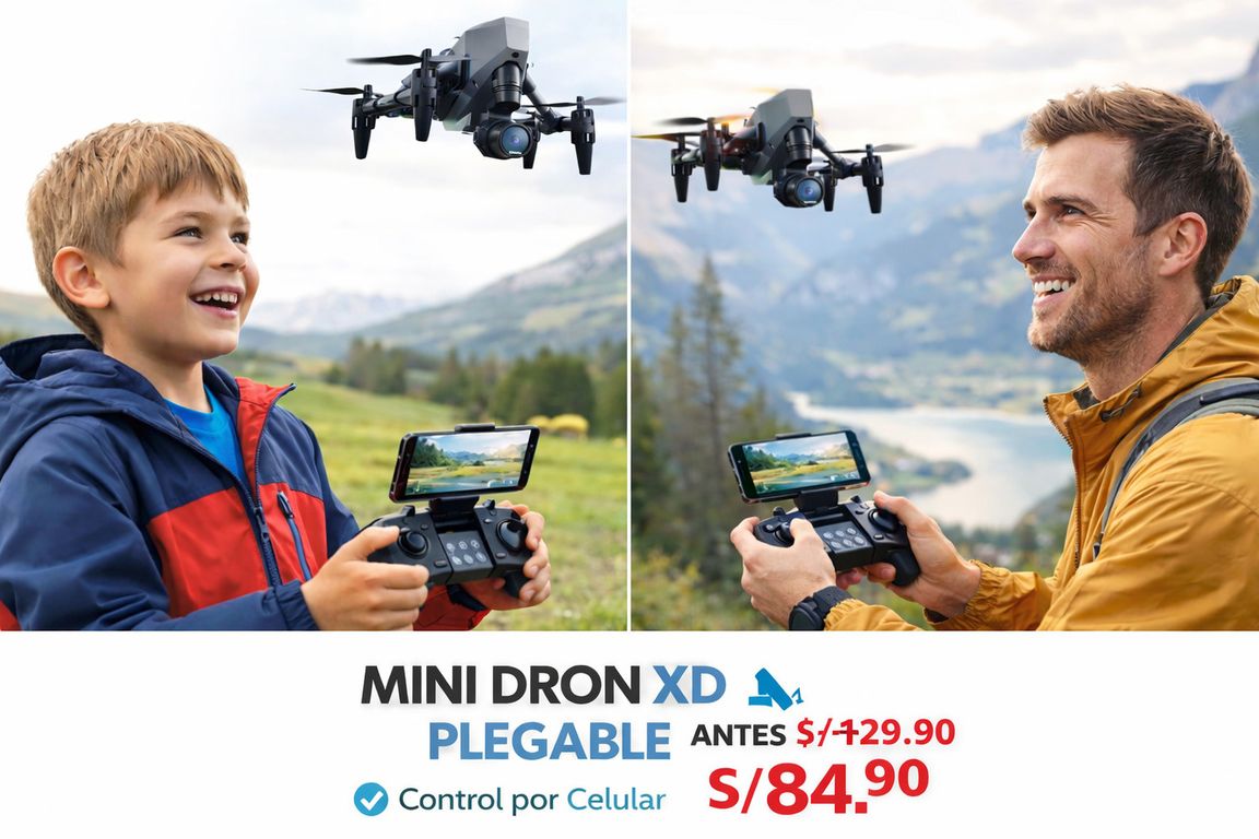 Mini Dron XD1 con Cámara HD Plegable y Fácil de Volar para Principiantes