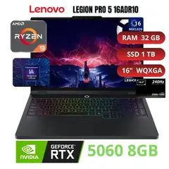 LENOVO - LAPTOP LEGION PRO 5 16ADR10 AMD RYZEN 9 8945HX RAM 32GB SSD 1TB, 16" WQXGA -83LT002MLM