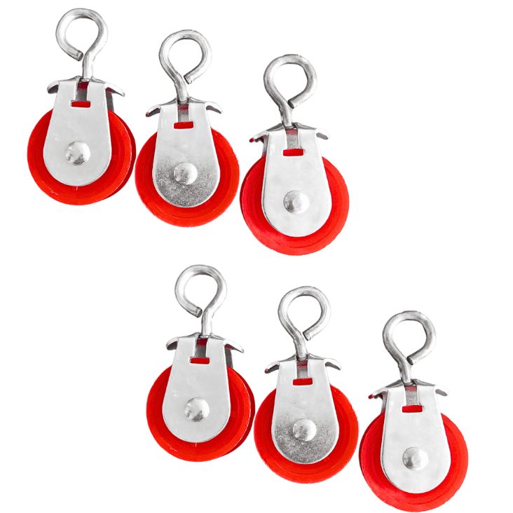 Pack de 6 Poleas Reforzadas de 1 ¾” – Metal Galvanizado