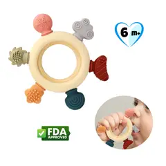 BABY - Mordedor Sensorial 360° con 6 Texturas para Aliviar la Dentición del Bebé C2