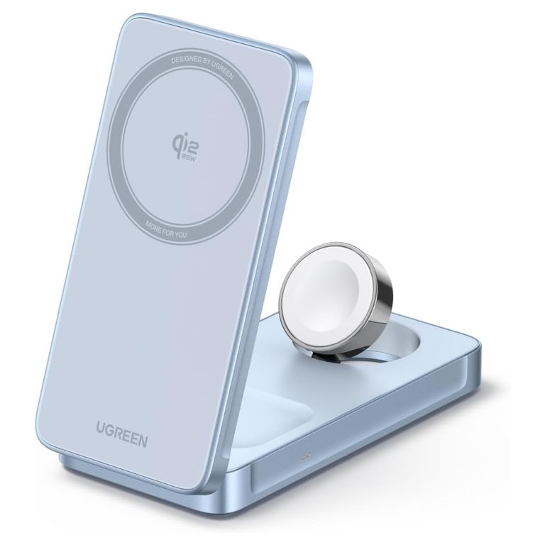 Cargador 3 en 1 MagFlow 25W Qi2 Magsafe Inalámbrico Magnético Plegable W757 - 65901