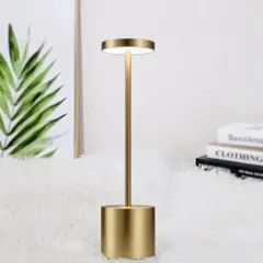 GENERICO - Lámpara De Mesa Led Decorativa DORADA Con Luz Regulable - Control Táctil 3 tonos