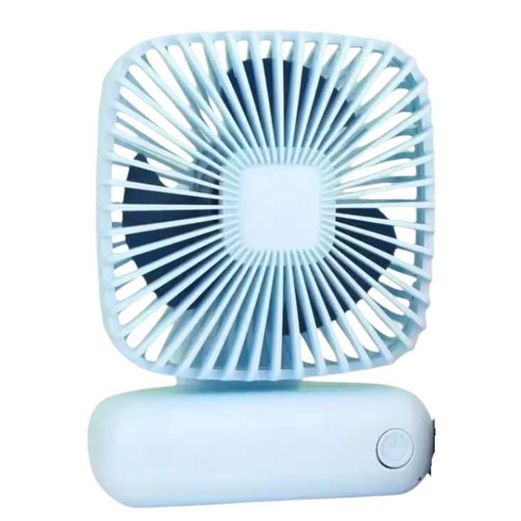 Mini Ventilador Portátil – Frescura con Estilo con 3 Velocidades Recargables Color Celeste
