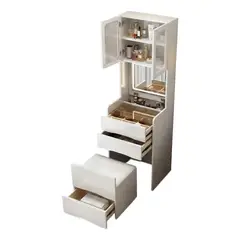 ANYHOGAR - Tocador Lujo Espejo Tipo Velador Con Taburete Con Luz 160cm