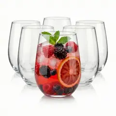 NADIR - Set 6 Vasos Dubái de Vidrio 480ml para Bebidas Frías