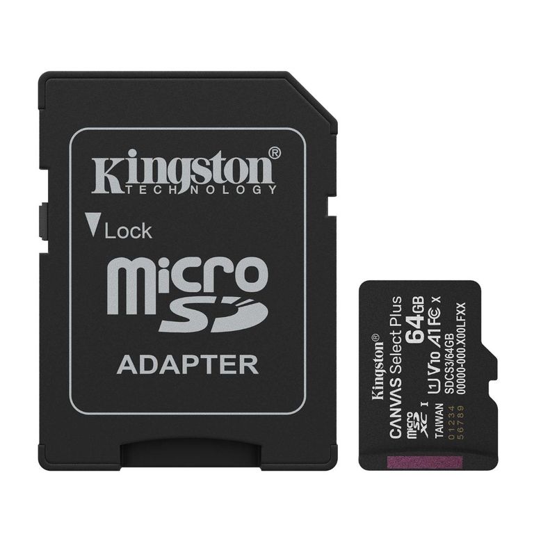 Tarjeta MicroSD 64GB Clase 10 UHS-I A1 para Cámaras, Celulares y Video Full HD